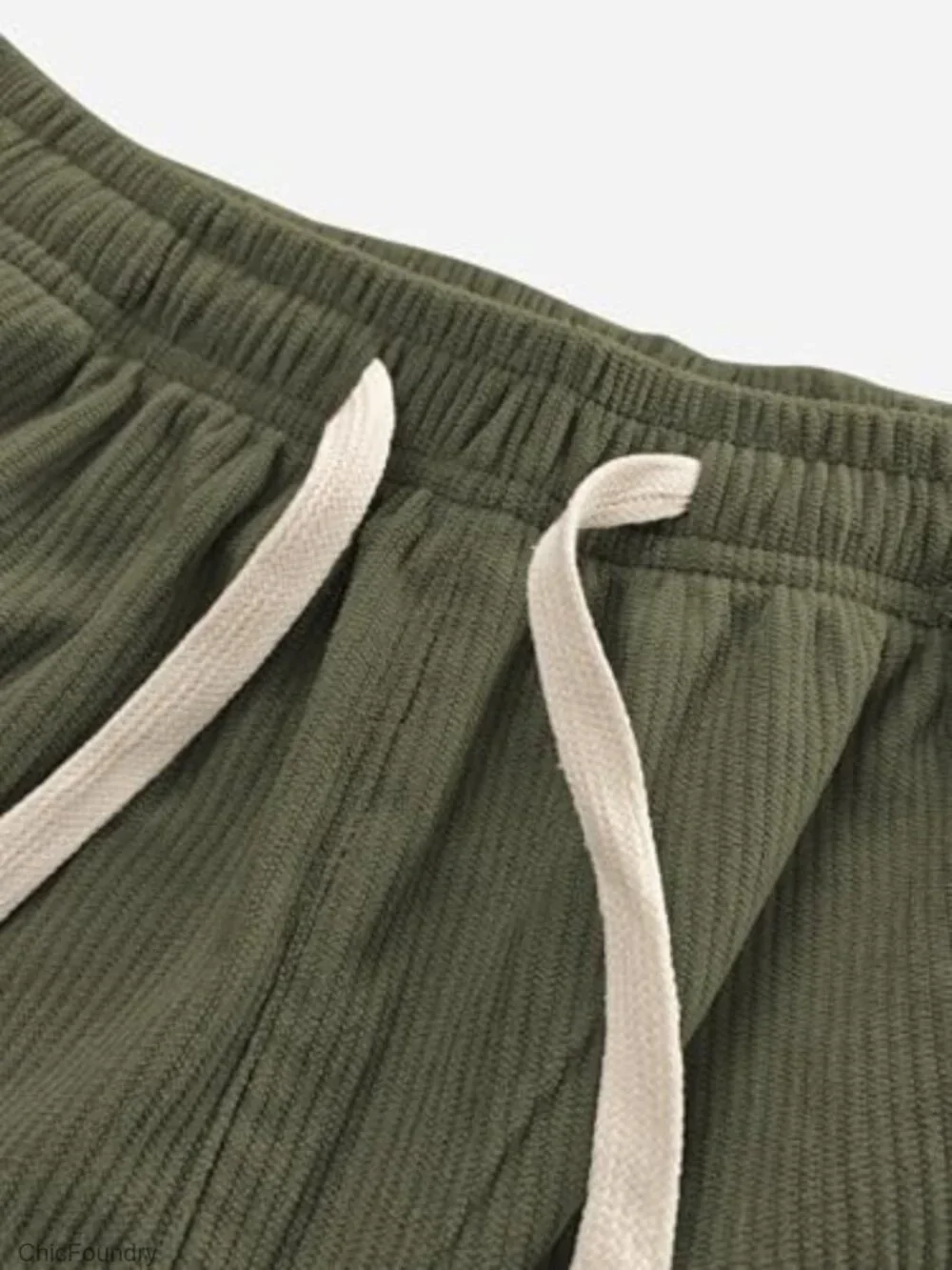 Corduroy Loose Fit Wide Leg Sweatpants Elastic Waist Drawstring